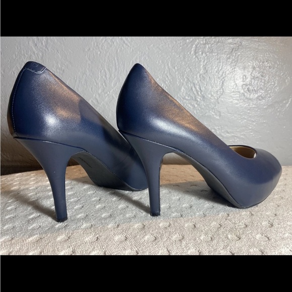 Rockport Adiprene Sasha Peep Heels 7.5 38 Navy New! - Picture 5 of 10